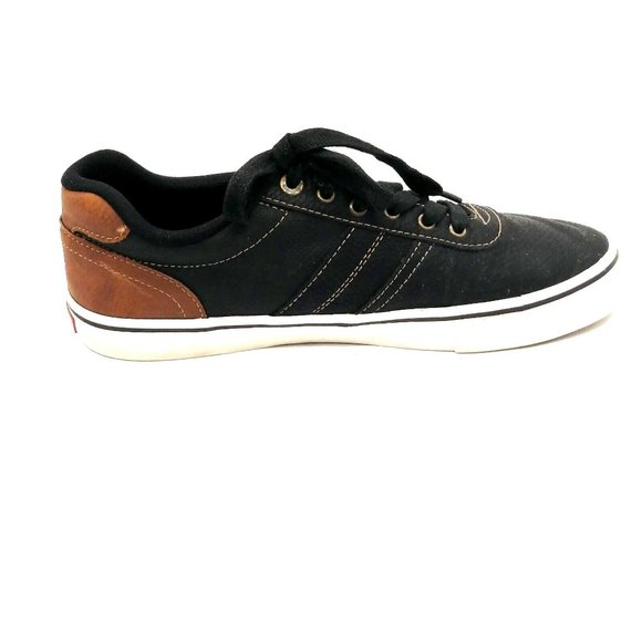 Levi‎ Strauss Mens Sneaker Black Brown Lace Up Round Toe Low Top Flat Heel 8 - Picture 2 of 10